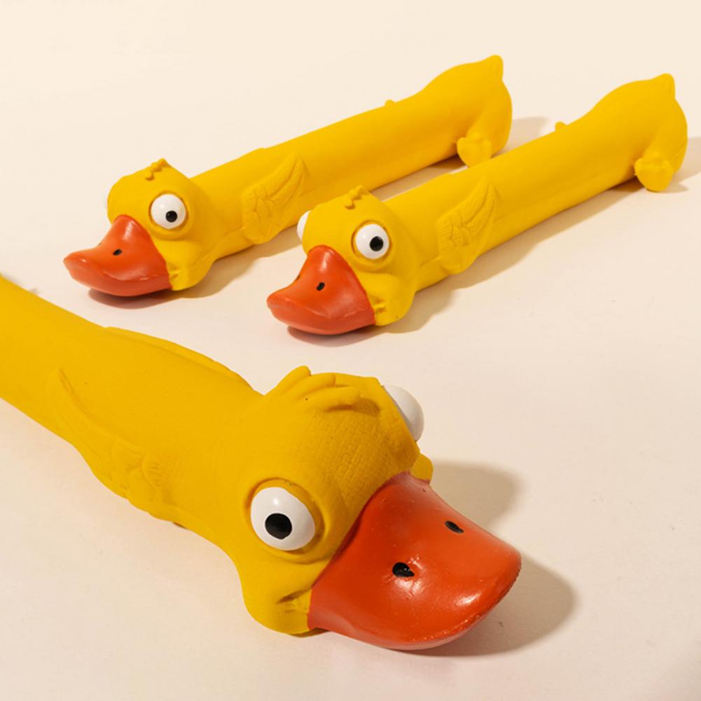 Yellow Duck Squeaky Latex Dog Toy