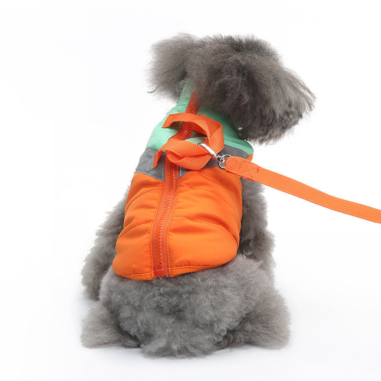 Dog Winter Coat with Breast Collar and Leash