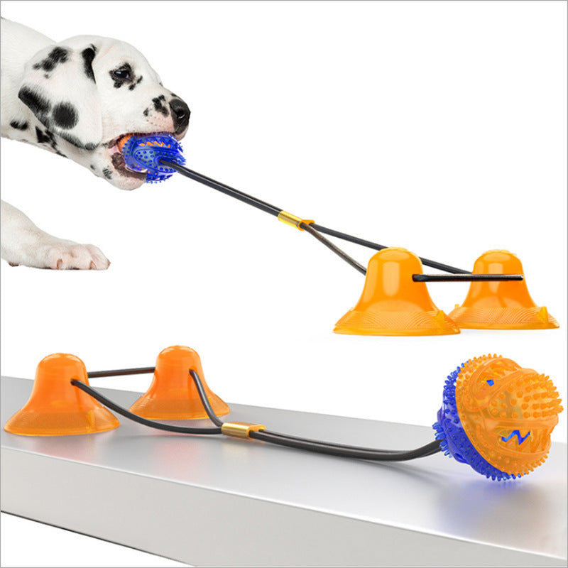 Suction Cup Rope Toy with Two Balls