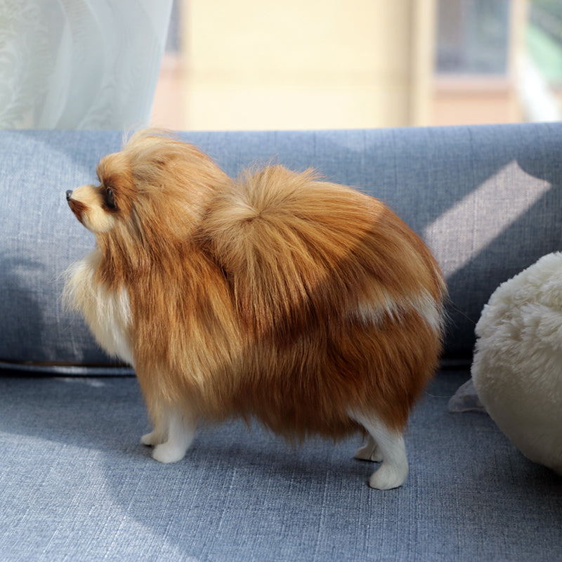 Soft Plush Dog Toy in Beige and Brown