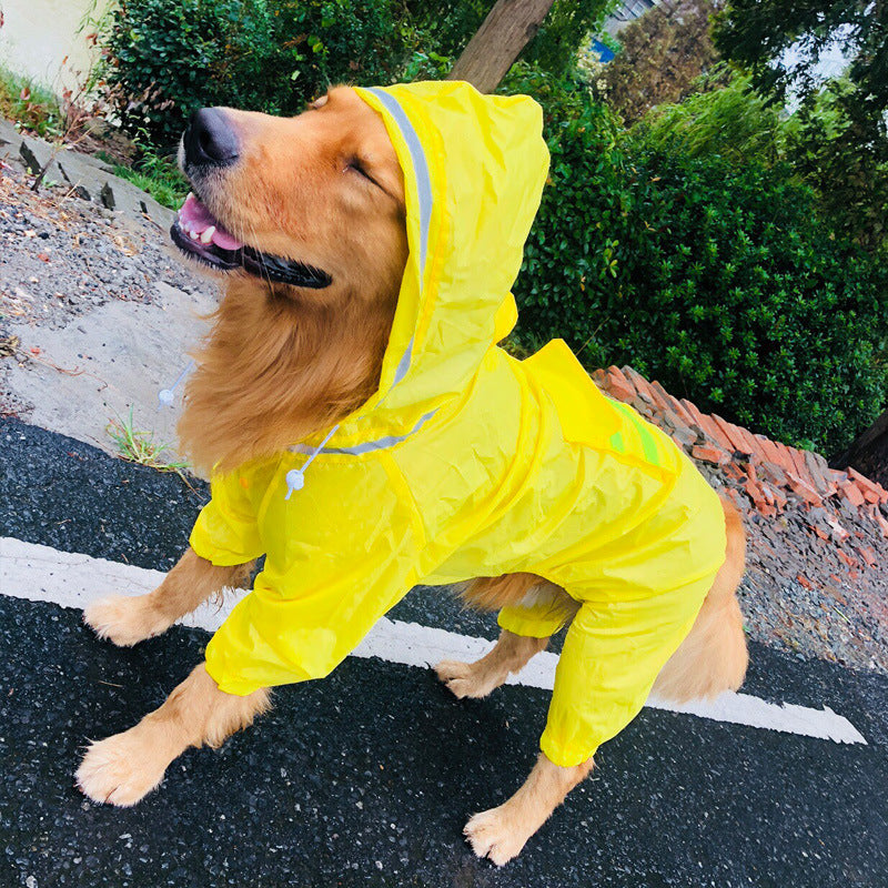 Waterproof Raincoat for Extra Large Dogs in Yellow and Camo