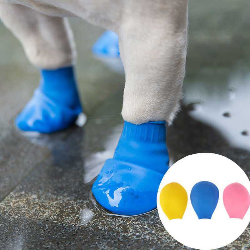 Colorful Rain Boots for Dogs in Yellow, Pink, Blue