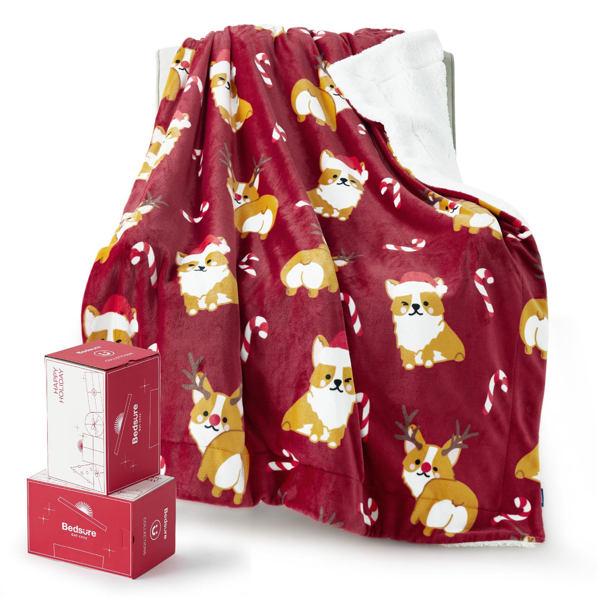Cozy Christmas Corgi Blanket for Dogs