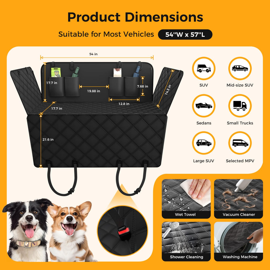 Waterproof Car Seat Cover Hammock for Dogs