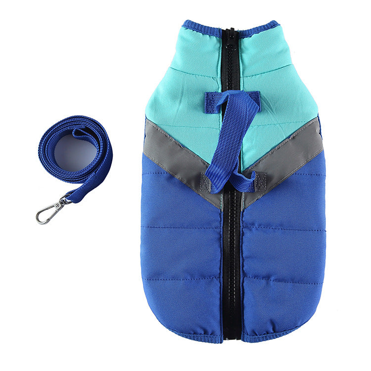 Dog Winter Coat with Breast Collar and Leash