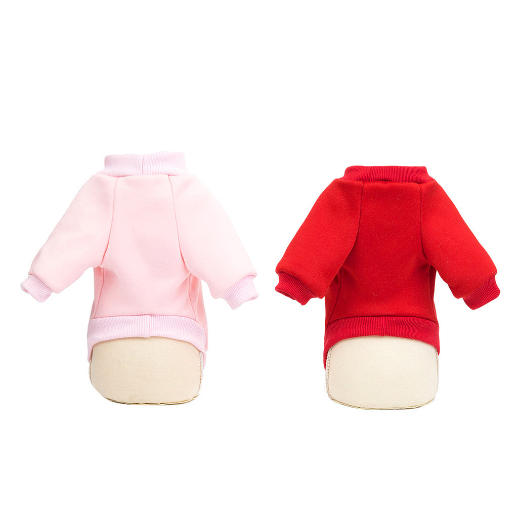 Cozy Dog Sweater in Red and Pink