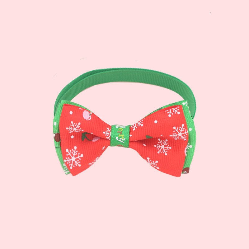 Holiday Adjustable Dog Collar with Bow Tie
