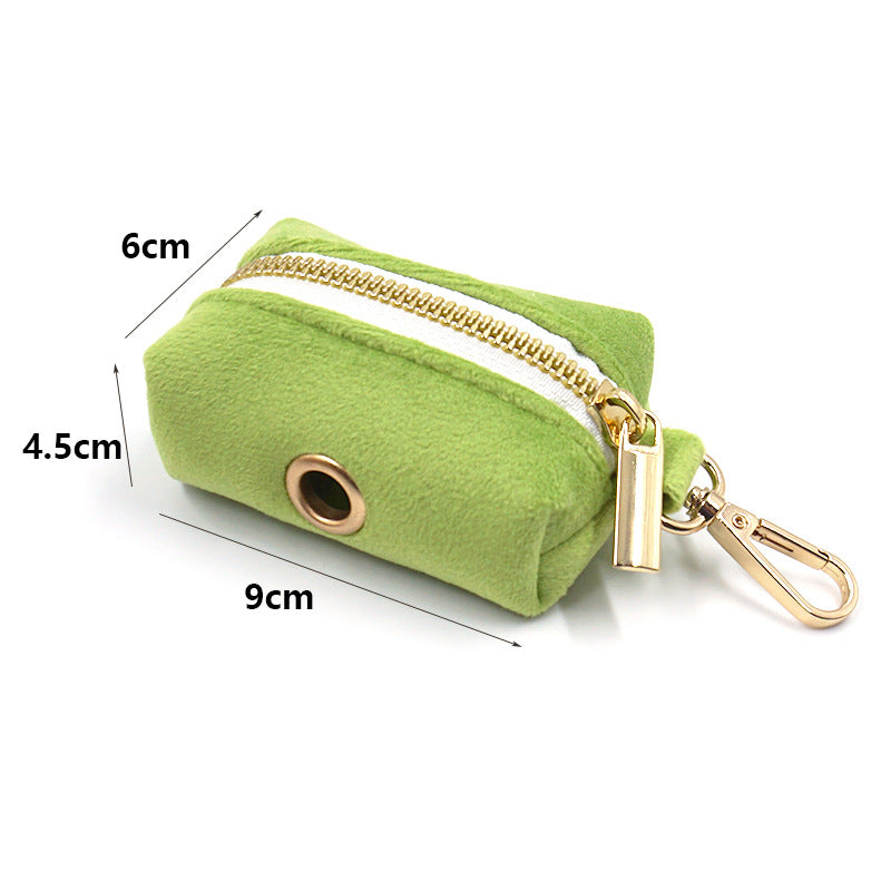 Soft Velvet Poop Bag Dispenser with Hardware Accent