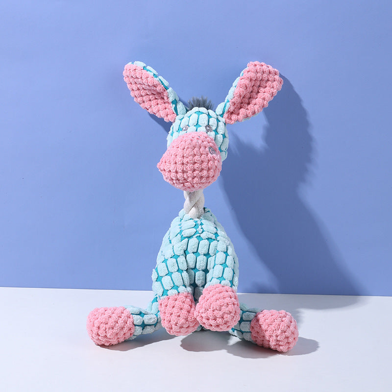 Funny Donkey Plush Dog Toy with Squeaky Sound