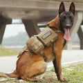 Tactical Molle Dog Harness Vest in Black, Green and Camo