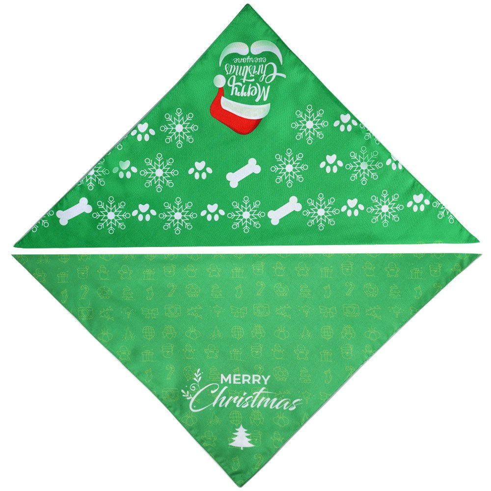 Pet Saliva Towel Triangle Dog Towel in Red and Green