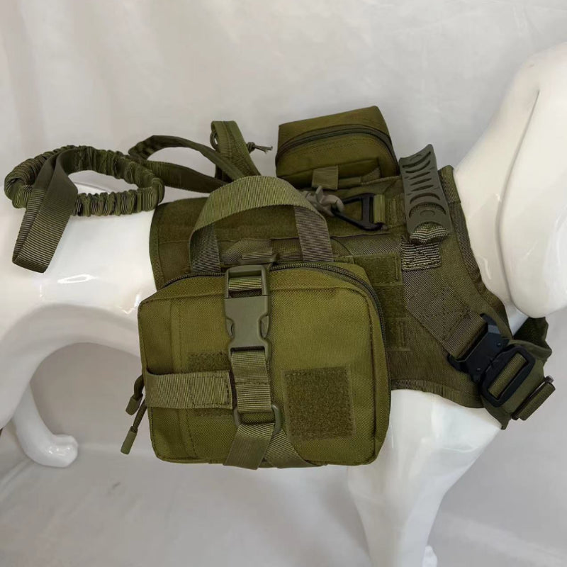 Outdoor Water Bottle Vest Dog Harness Set