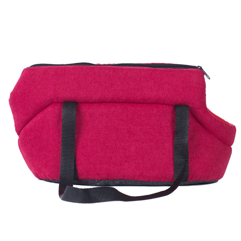 Portable Dog Carrier Bag in Red, Gray & Black