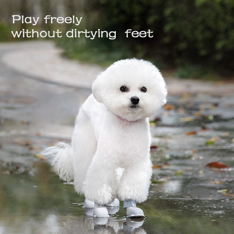Waterproof Silicone Rain Boots for Dogs, 4-Pack