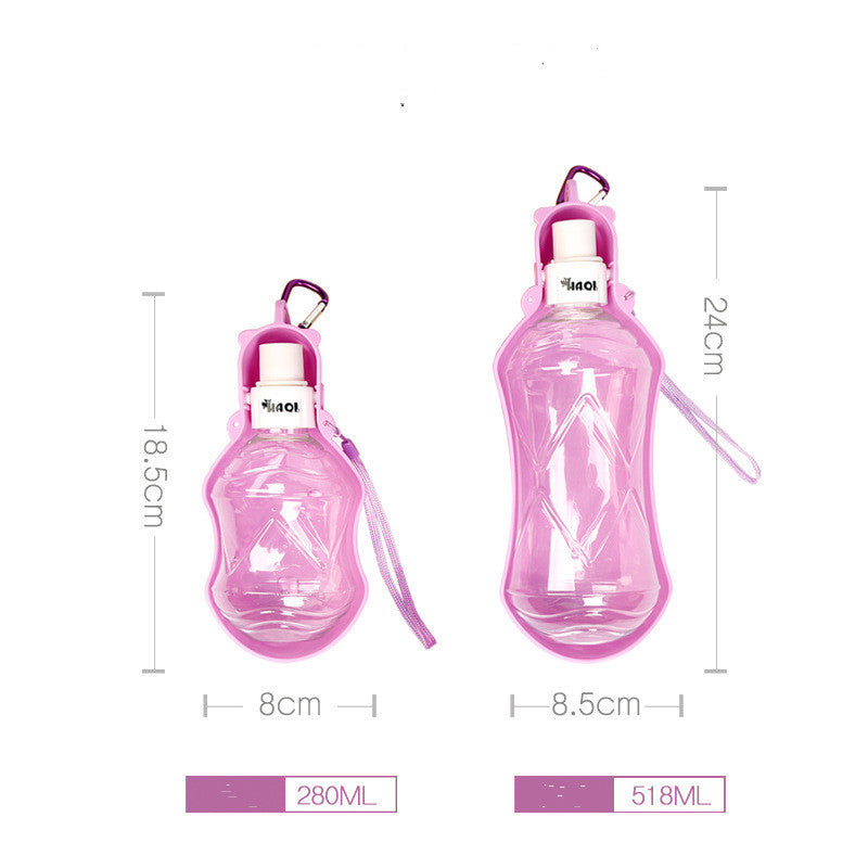 Portable Water Bottle for Dogs in Blue and Pink