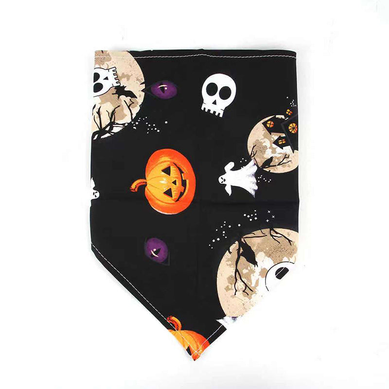 Halloween Skull Triangle Dog Bandana Scarf
