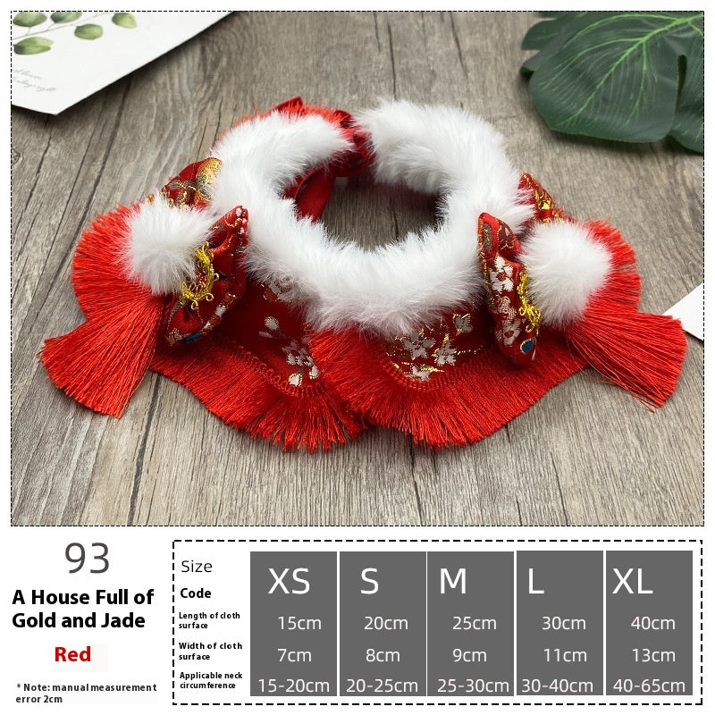 Christmas Dog Scarf with Bow Tie