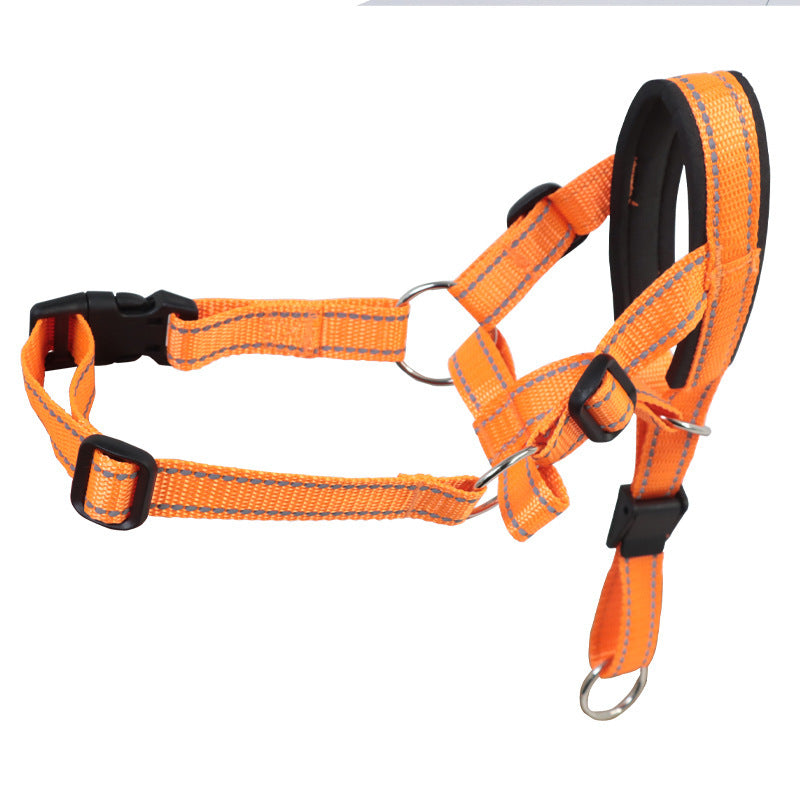 Padded Dog Head Halter in Red, Blue, Orange