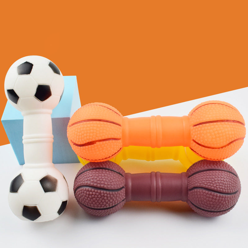 Football Squeaky Toy Dumbbell for Dogs