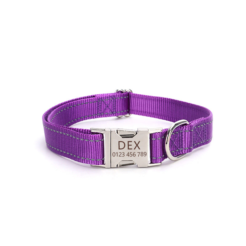 Reflective Nylon Dog Collar in 8 Colors