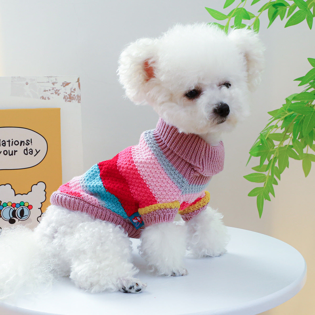 Striped Knit Sweater for Small Dogs