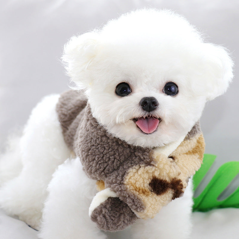 Milk Dog Scarf in Greybrown & Milky White