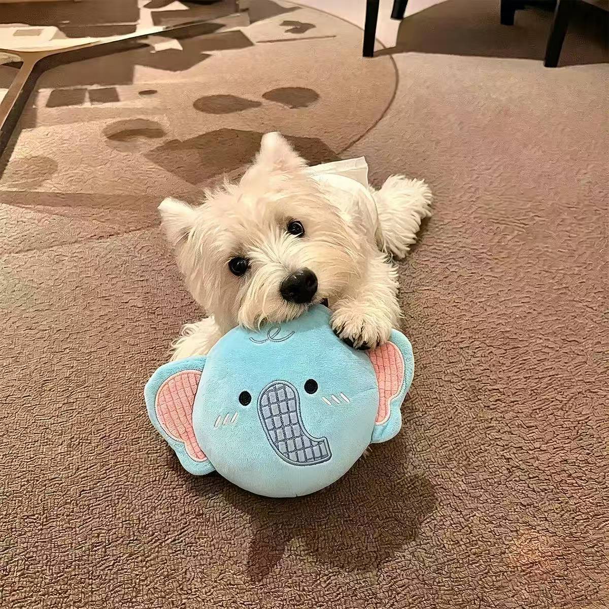 Plush Squeaky Dog Toy Elephant and Lion