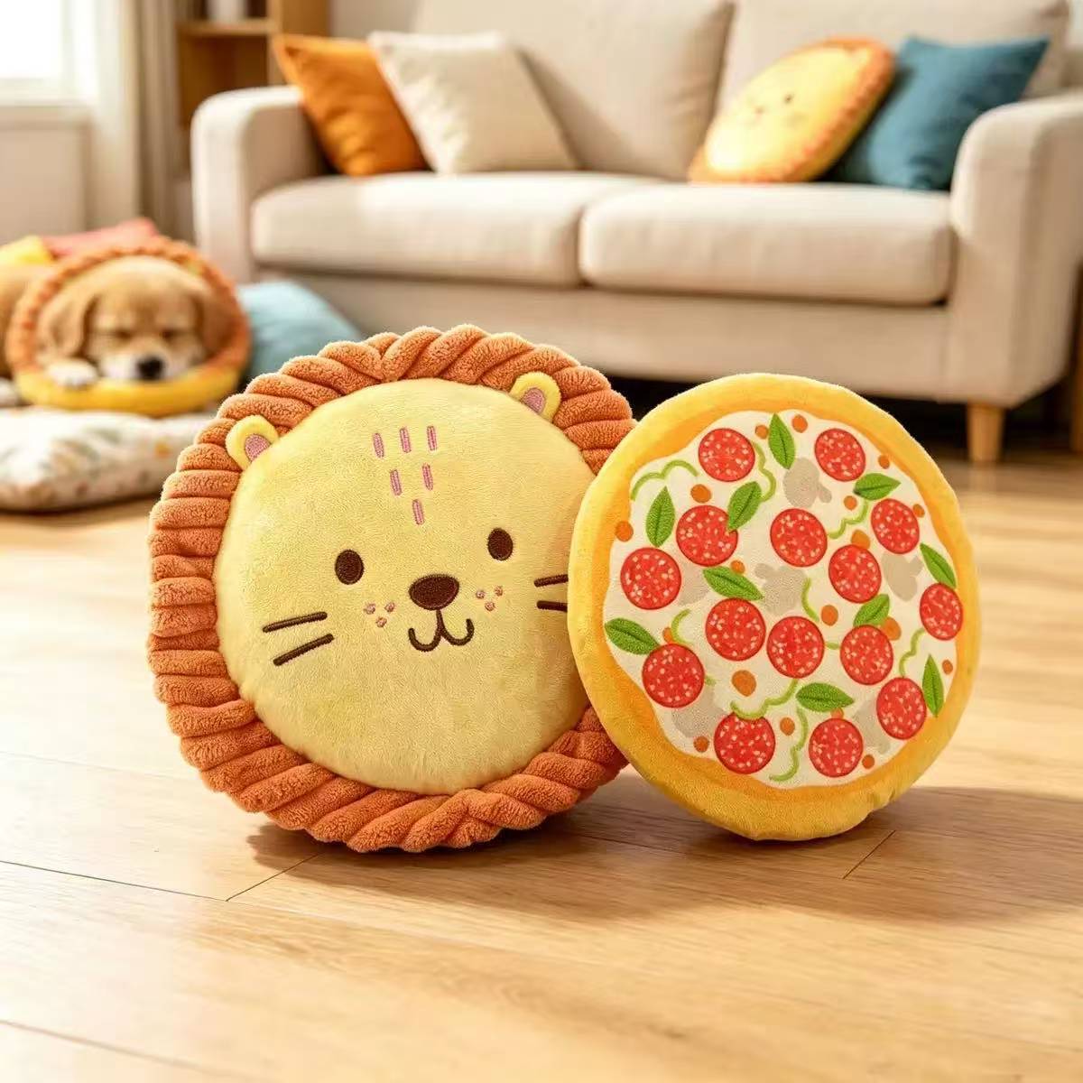 Plush Squeaky Dog Toy Elephant and Lion