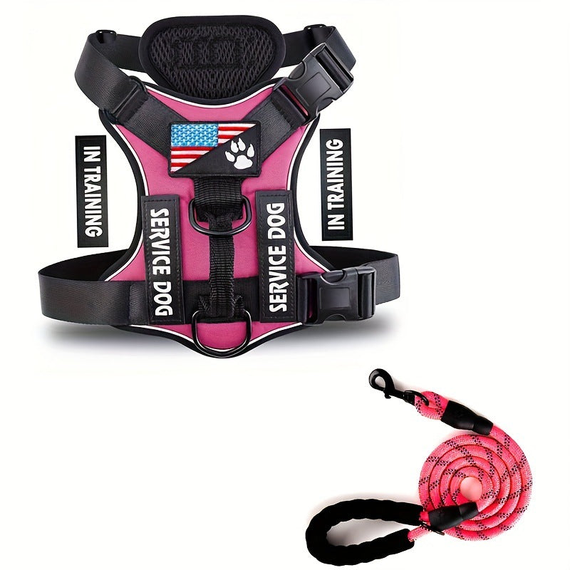 Chest Plate Dog Harness Leash in 7 Colors