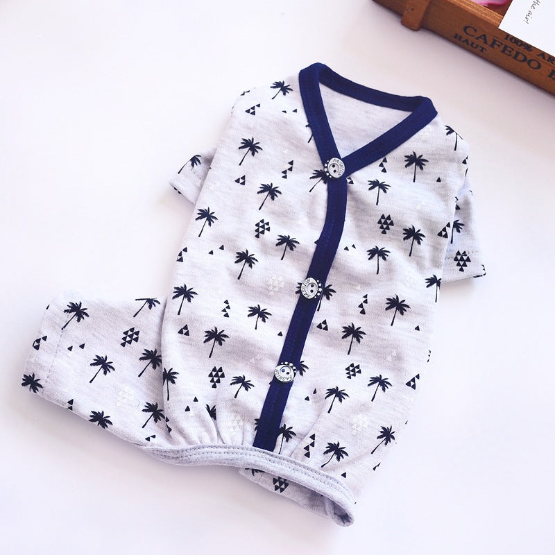 Cozy Dog Pajamas in Leaves and Pink