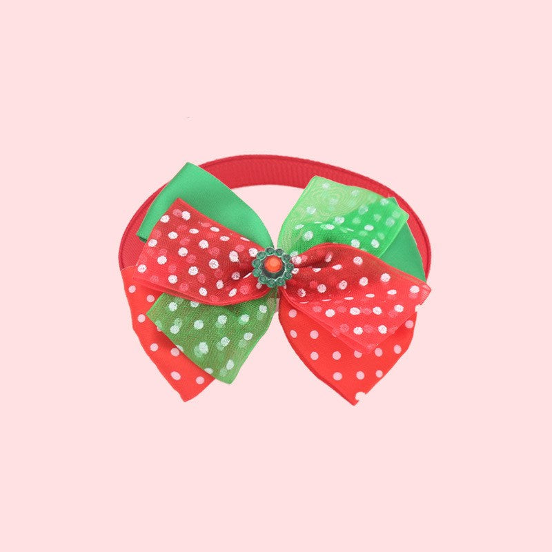 Holiday Adjustable Dog Collar with Bow Tie