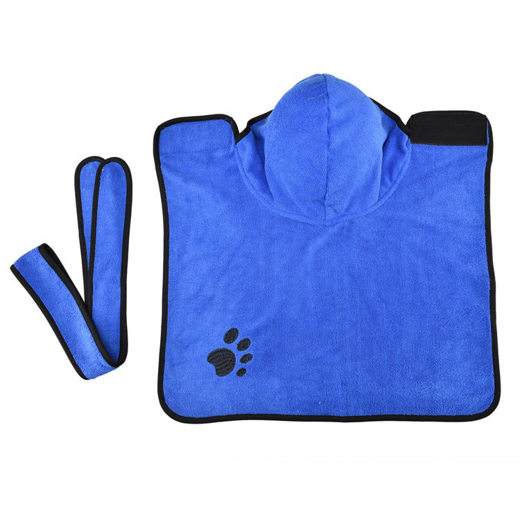Strong Absorbent Dog Towel in Blue, Grey, Red and White