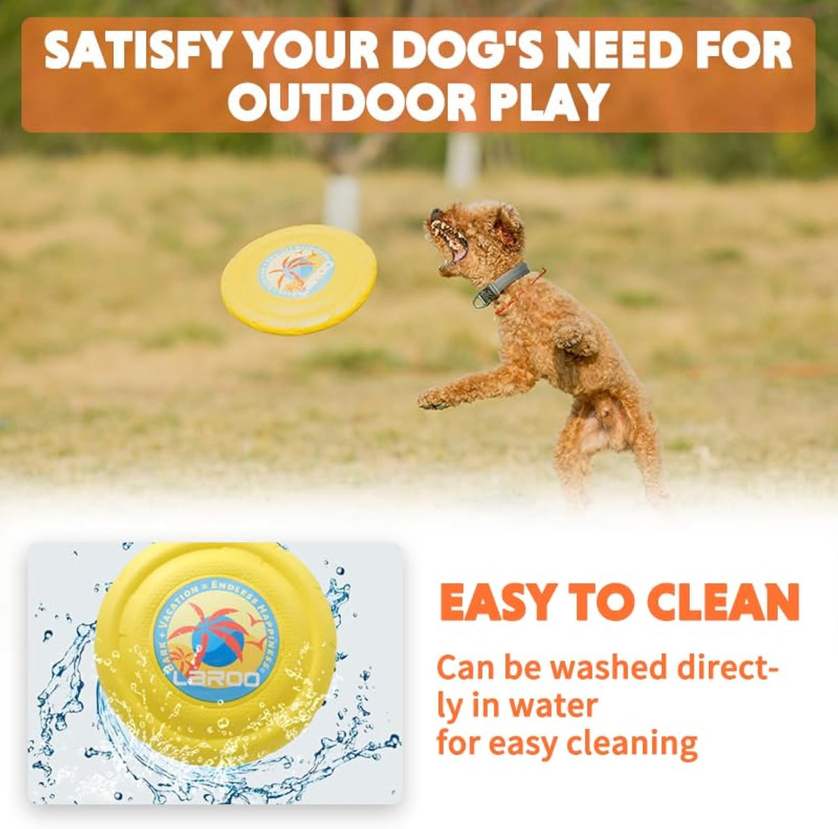 Durable Flying Disc for Dogs in Blue and Yellow