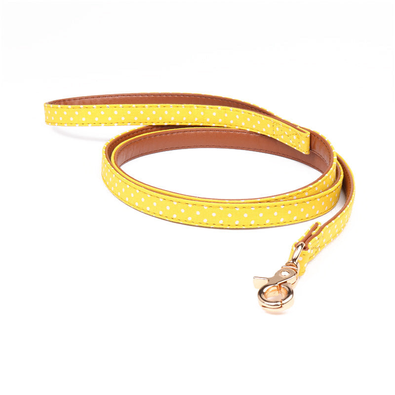 Polka Dot Dog Collar and Leash Set