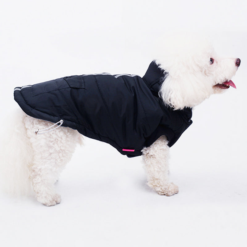 Black Winter Reflective Cotton Dog Coat