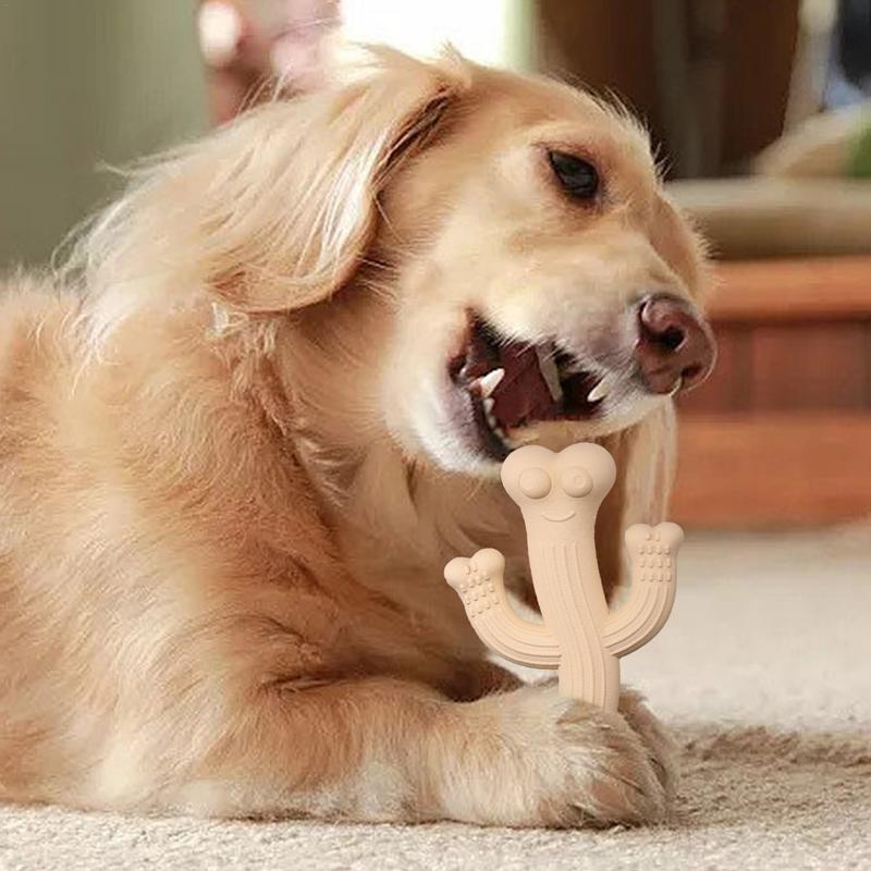 Cactus Dog Chew Toy in Beige, Purple & Blue
