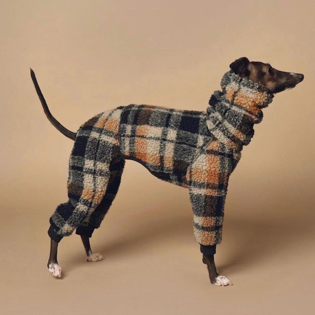 Double-Sided Fleece Winter Dog Coat in Black Orange
