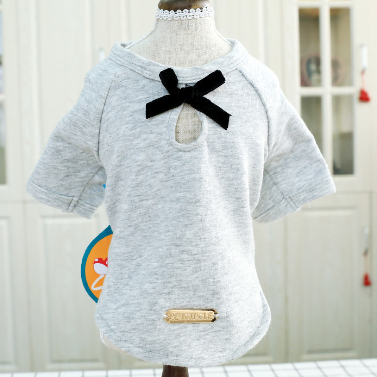 Dog Clothes Bow Tie Cotton T-Shirt for Dogs