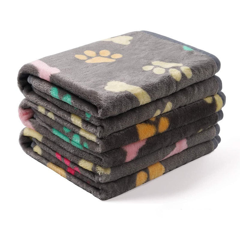 Cozy Confetti Bone Paw Print Dog Blanket