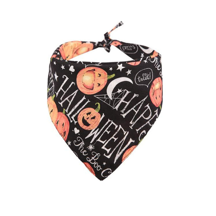 Halloween Pumpkin Dog Bandana Triangle Scarf