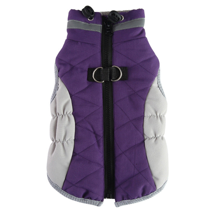 Dog Winter Coat with Breast Collar and Leash