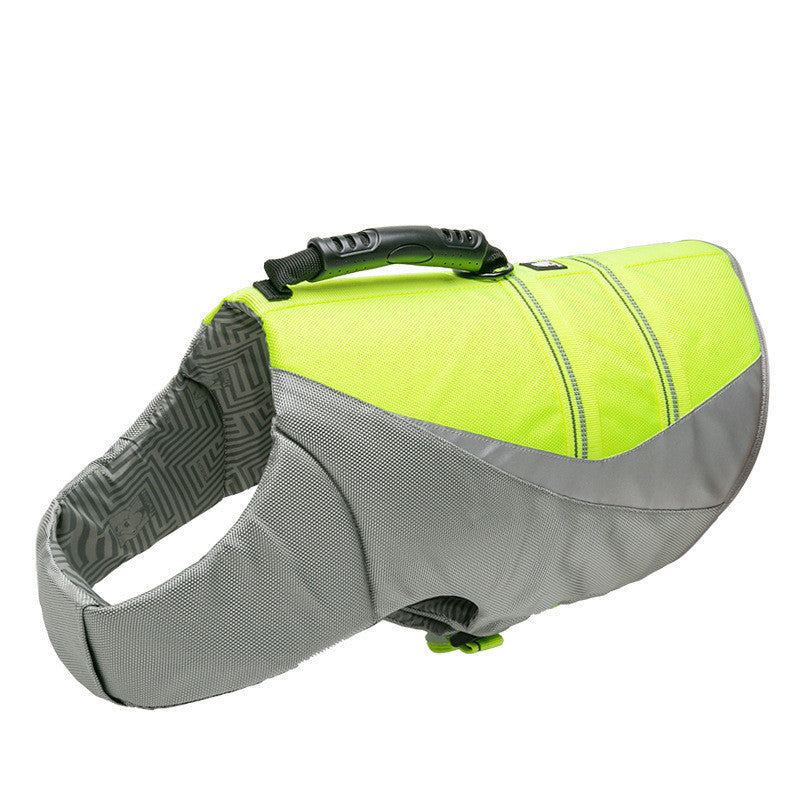 Reflective Dog Swim Vest in Orange and Green, XXS to XL