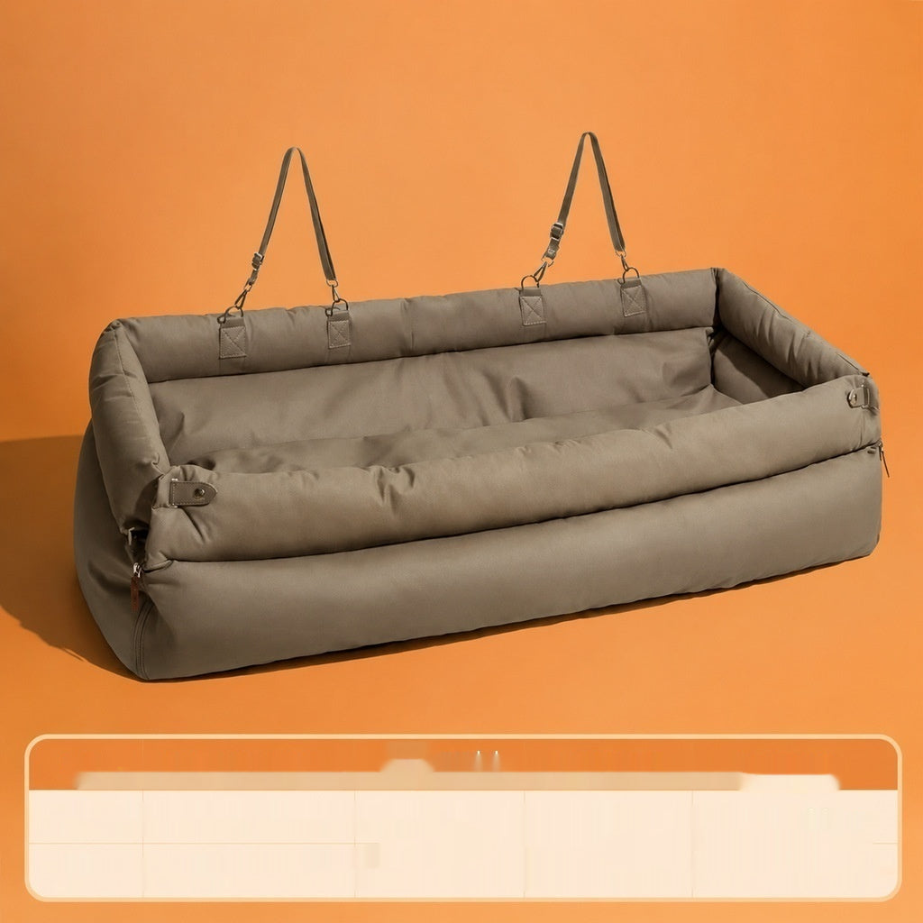 Car Seat Cover Dog Bed in Blue, Green & Khaki