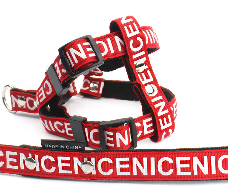 Pet Leash Dog Collar Combo in Black, Red & Yellow