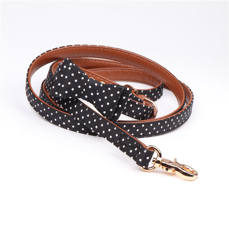 Polka Dot Dog Collar and Leash Set