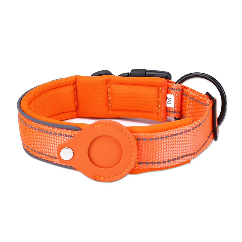 Adjustable Dog Collar with Tracker Pocket in Multiple Colors