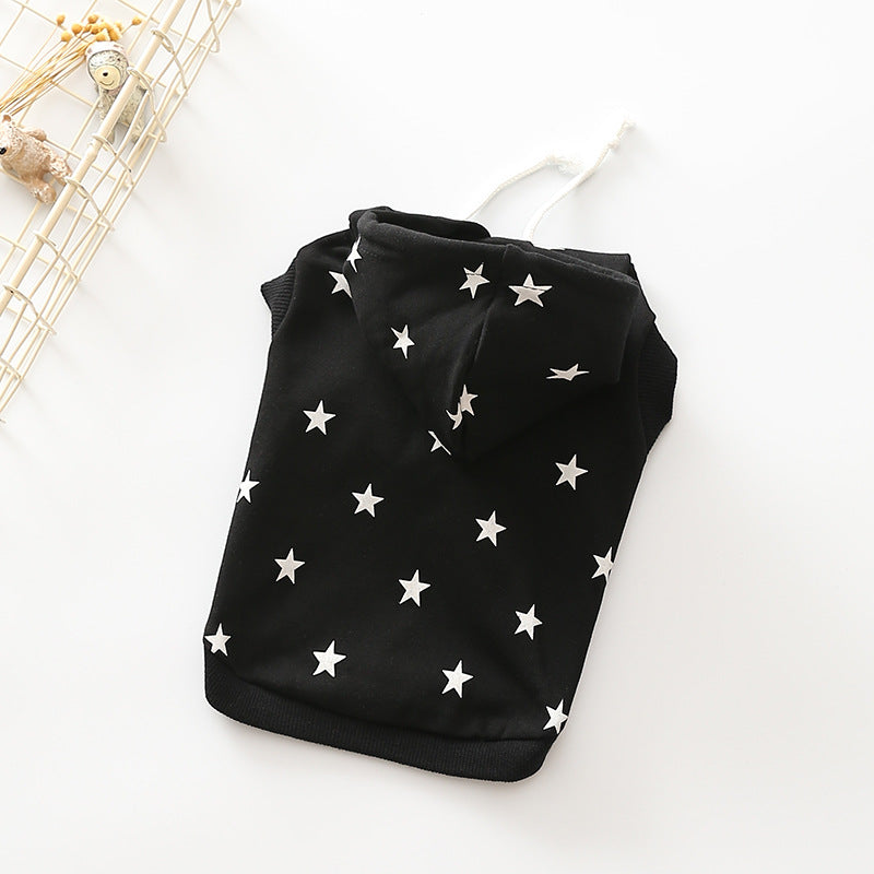 Cozy Hoodie Sweatshirt for Small Dogs in White and Black