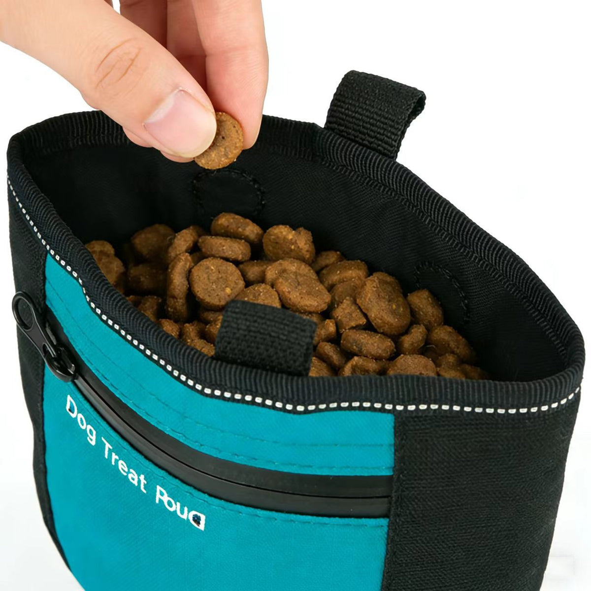 Waterproof Training Treat Pouch for Dogs in Black and Red