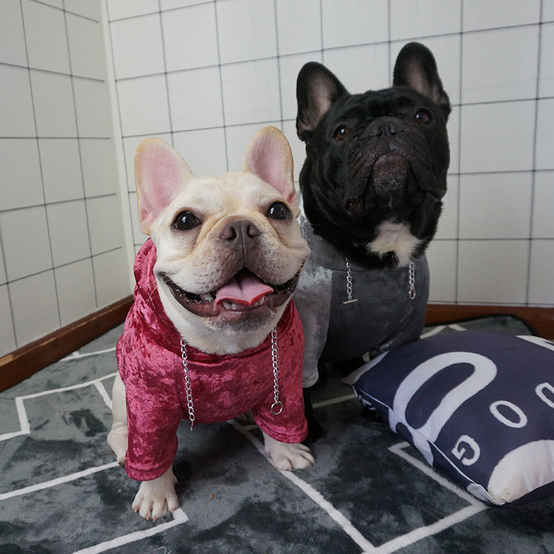 Cozy Fleece Hoodie for Dogs in Blue and Grey