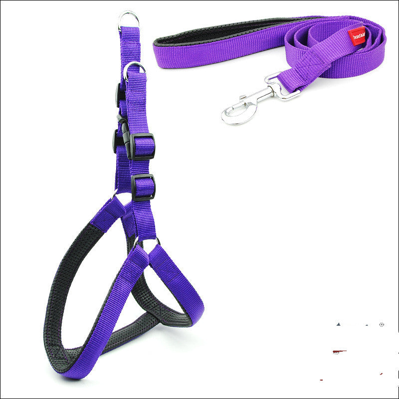 Dog Padded Harness Leash with Reflective Strips